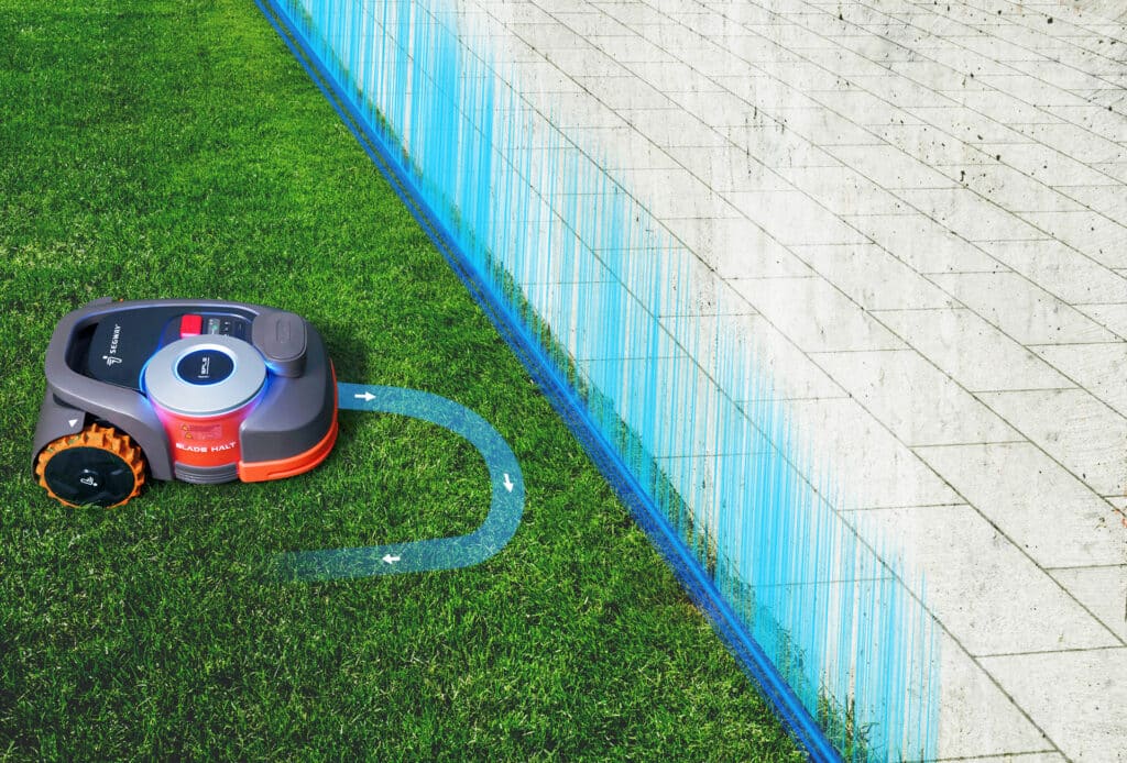 Système de détection optique du robot tondeuse AP Robots - Caméra haute définition permettant une reconnaissance des obstacles et une navigation intelligente pour une tonte parfaite et sécurisée.