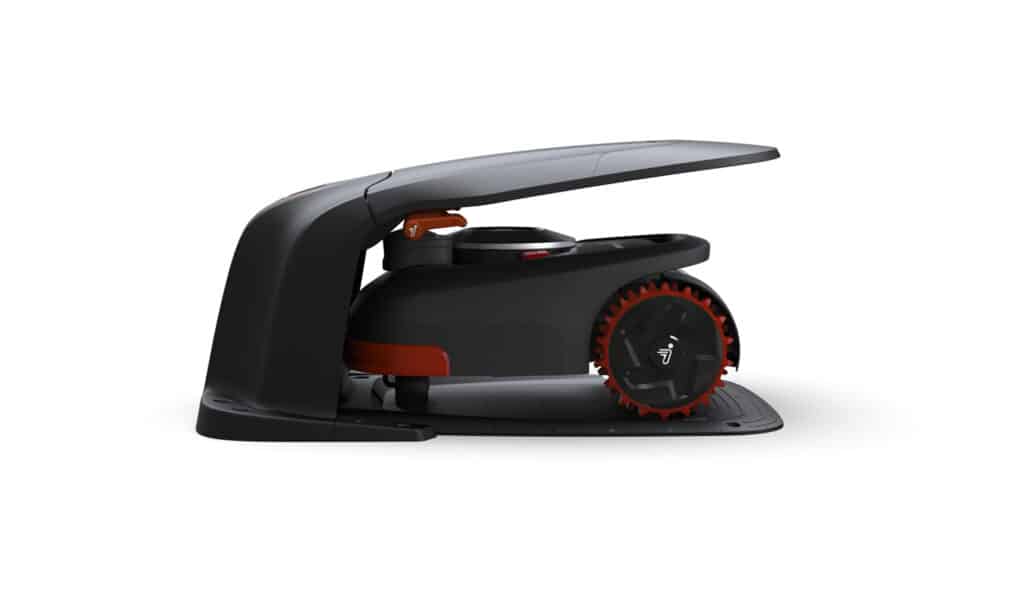 Garage M pour Segway Navimow Serie H vue de profil avec robot
