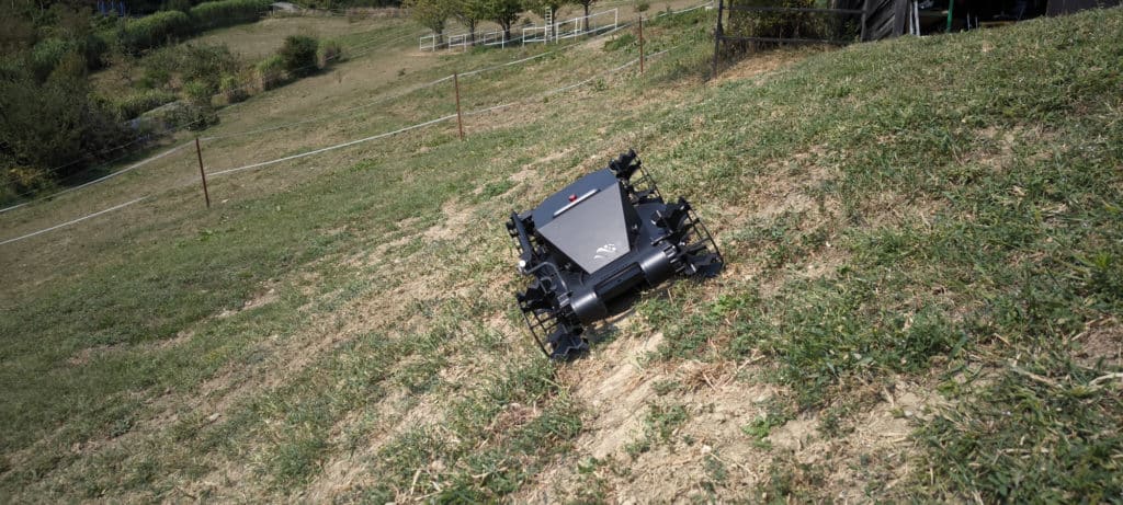 Grator en démonstration sur pelouse sèche